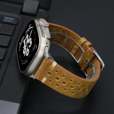 Business Leather Band for Apple Watch Ultra 2 49mm 10 46mm 42mm Men Luxury Straps for IWatch 9 8 7 6 5 4 SE 41mm 40 38 44mm 45mm