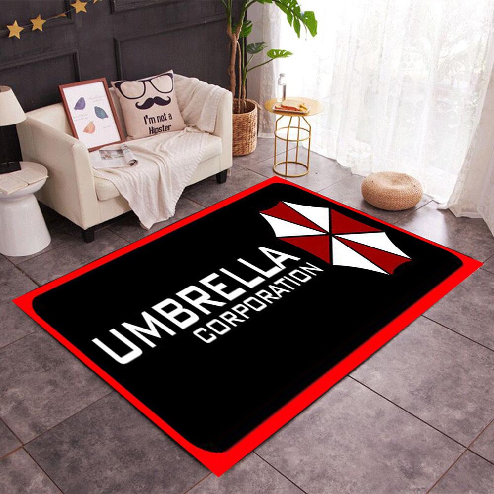 Tappeti Antiscivolo a Tema Logo Umbrella Corporation - Decorazioni per la Casa in Poliestere, Adatti per Camere da Letto, Soggiorni, Ingressi, Studi e Decorazioni