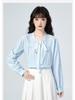 2026 Spring Lace Tie Loose Collar Long Sleeve Women's Shirt
