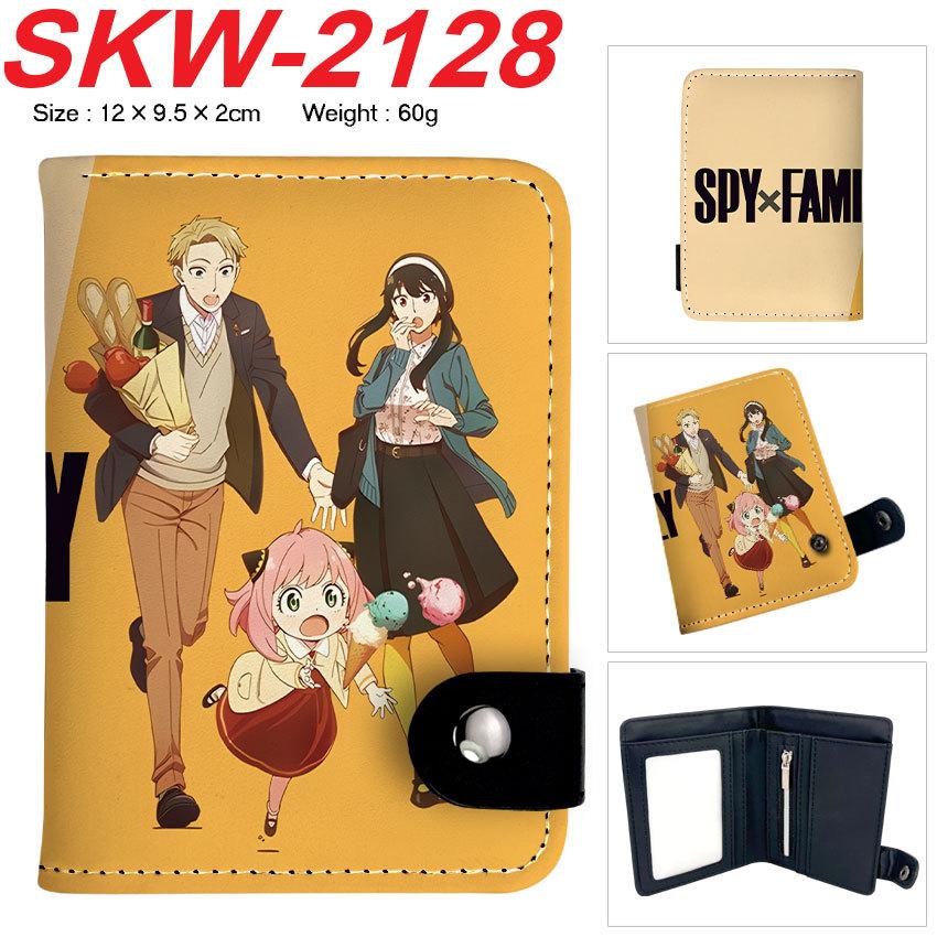 SPY x FAMILY Anime Geldbörse Druckknopf Vertikaler Druck PU-Leder Wasserdicht Langlebig Kartenhalter Anya Loid Yor Münzbörse