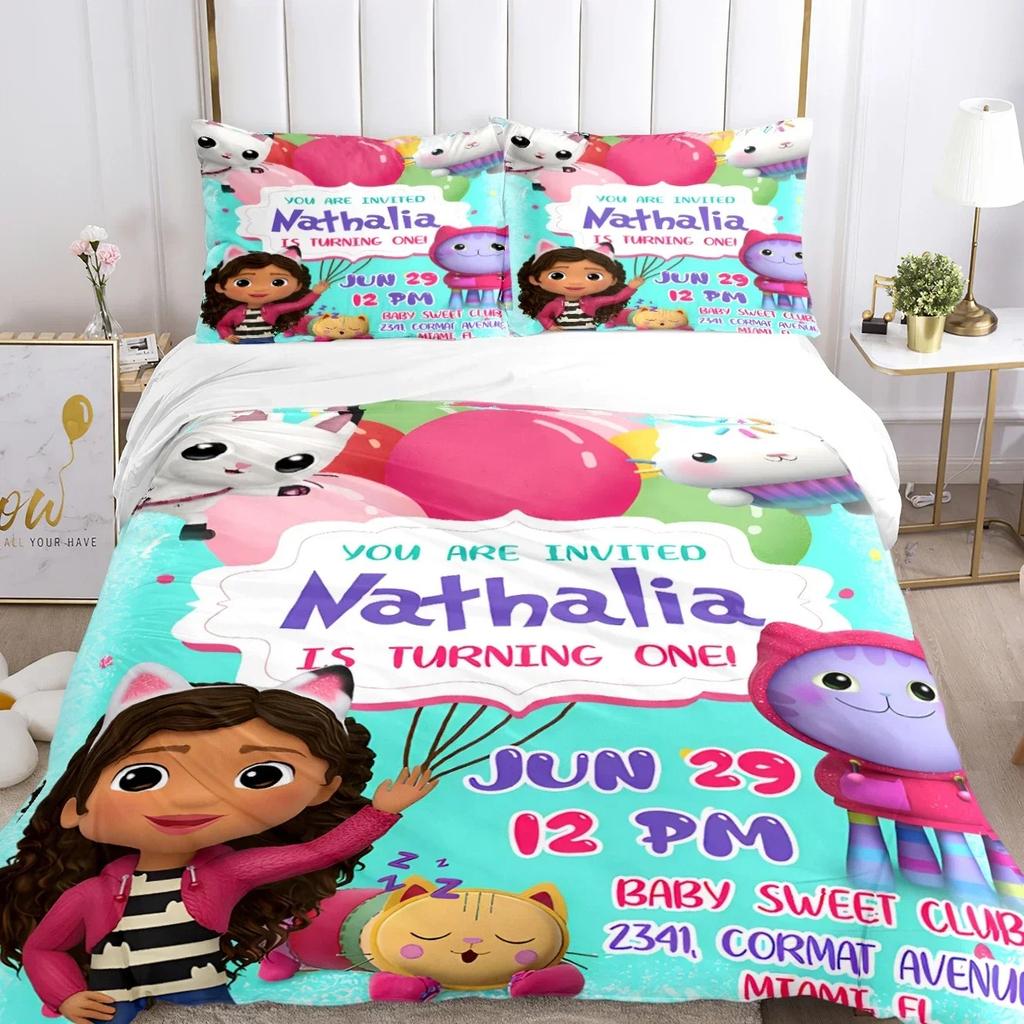 Comforter Gabby'S Dollhouse Bedding Set 3D Printed Suitable For Bedroom Kids Home Textile
