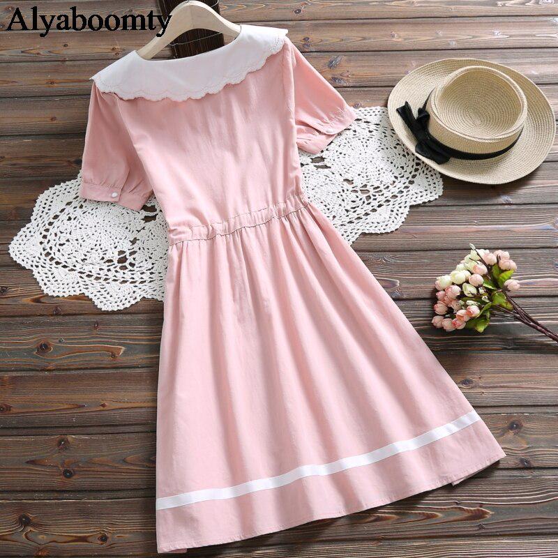 pink and blue women's dress