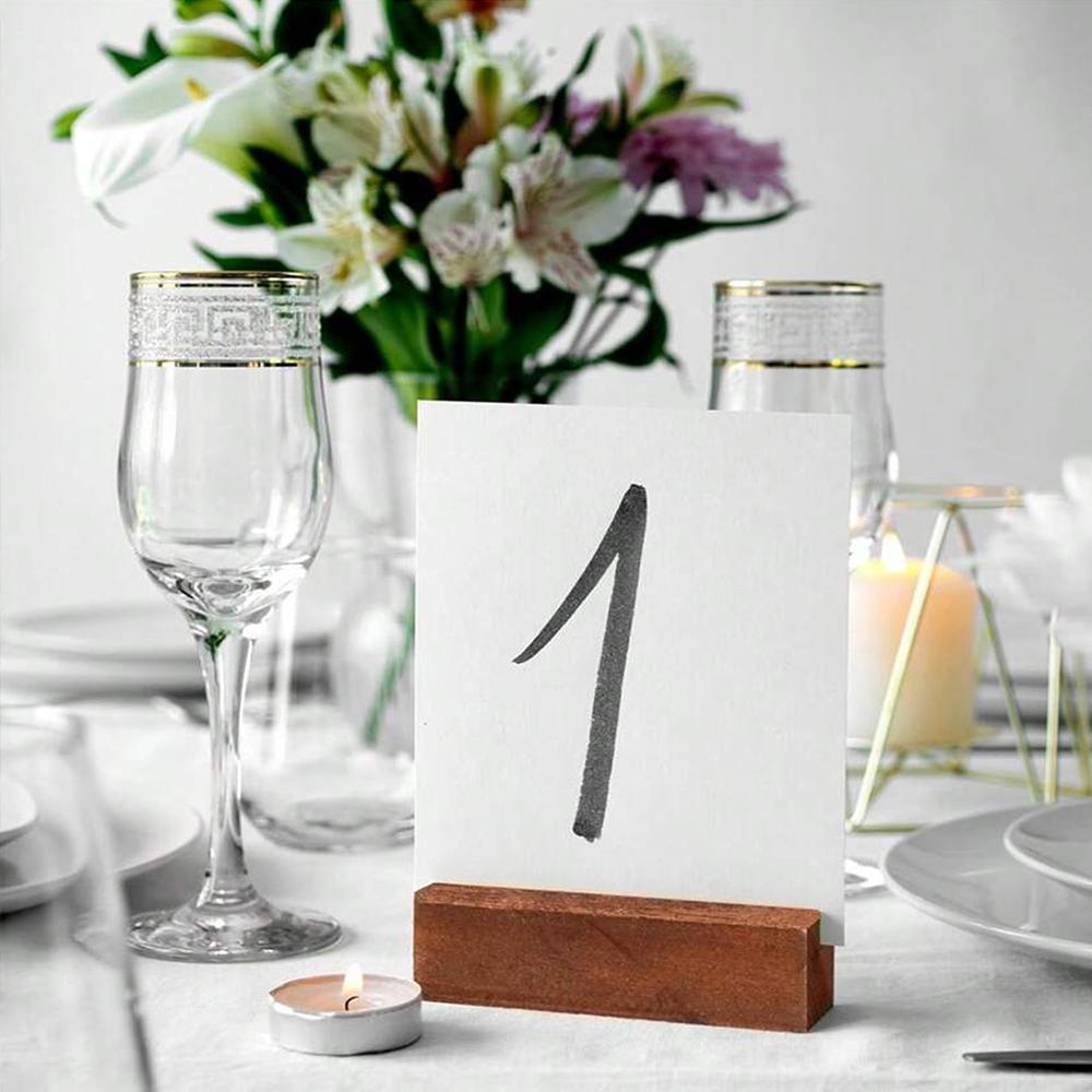 6/12Pcs Wood Place Card Holders Table Number Holders Sign Holders Photo Card Display Stand for Wedding Party Events Decoration