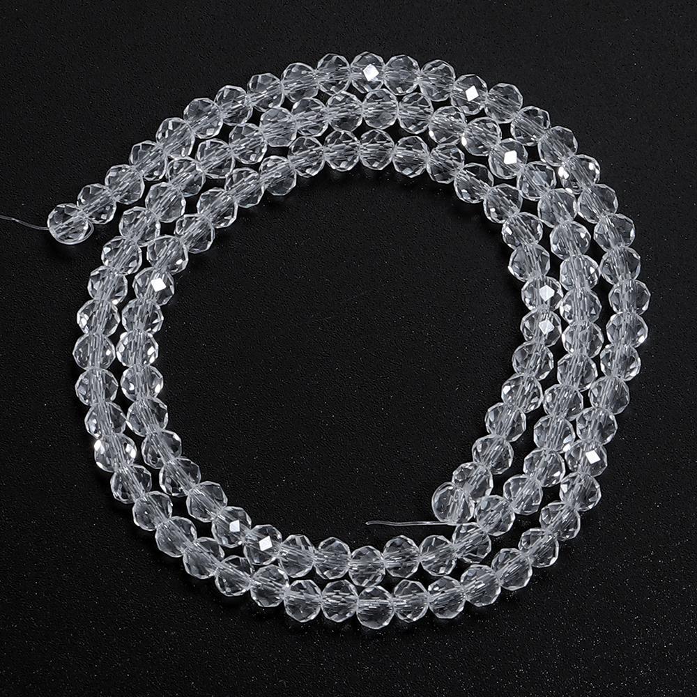 3 4 6 8 10mm Faceted Crystal Beads Transparent Rondelle Glass Loose Beads For Jewelry Making DIY Bracelet Necklace Accessories