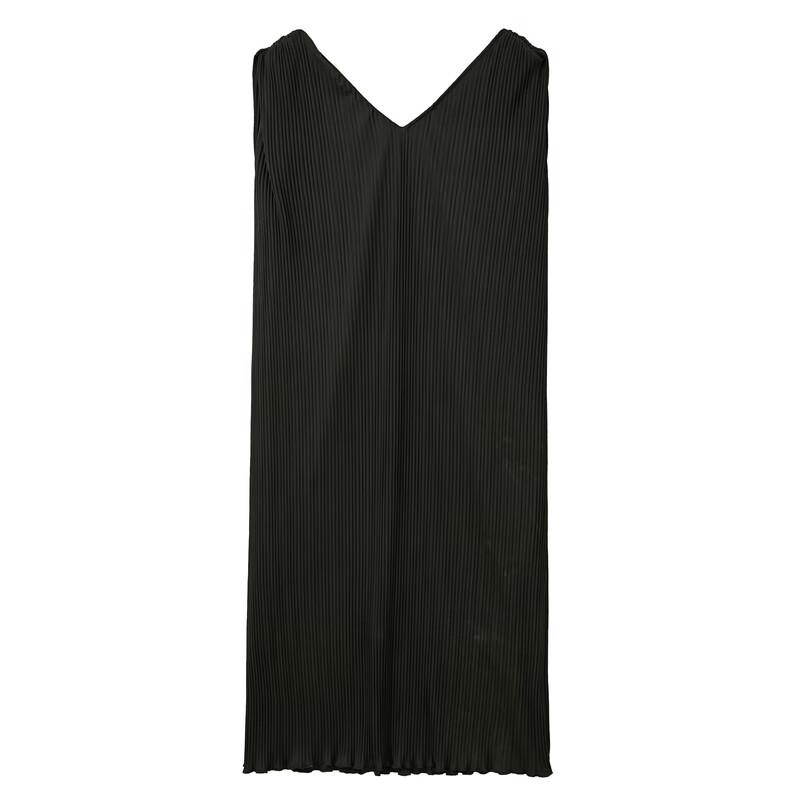 Sancai 2025 Summer Textured V-Neck Sleeveless Straight Dress