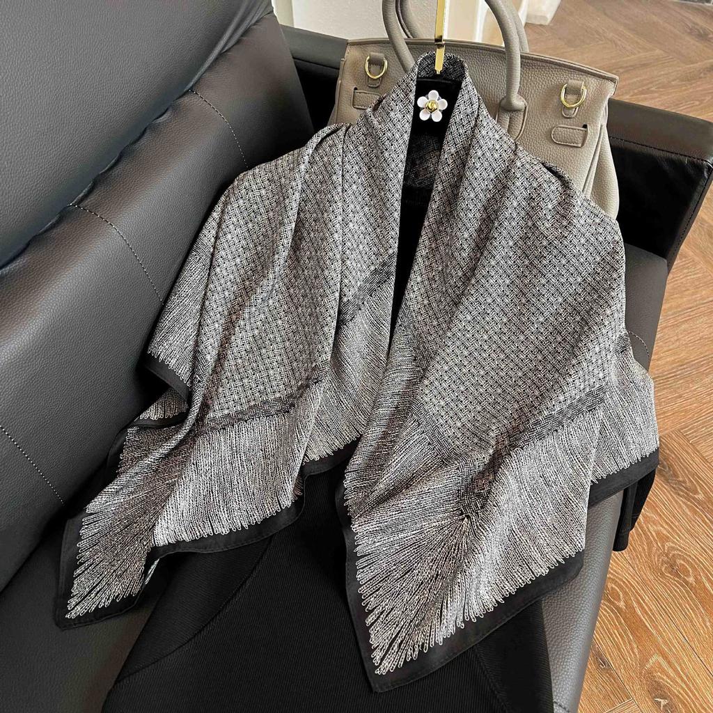 Square scarf 91CM large square scarf imitation silk satin scarf temperament women's shawl scarf headscarf windproof silk scarf thin