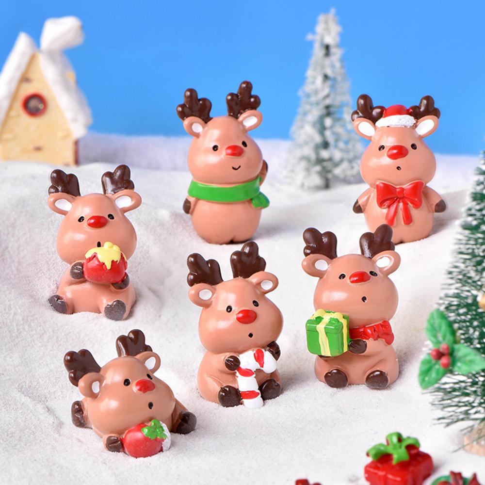 Supplies Desktop Ornament Micro Landscape Mini Deer Figurines Miniature Snow Scene Resin Elk Toys
