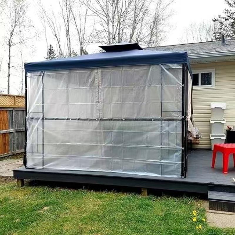 1 Stück PE Verdickt Transparent Wasserdichtes Tuch Reißfest Staubdicht Kunststoff Wachstuch Outdoor Überdachung mit Verstärkten Metallösen Geeignet