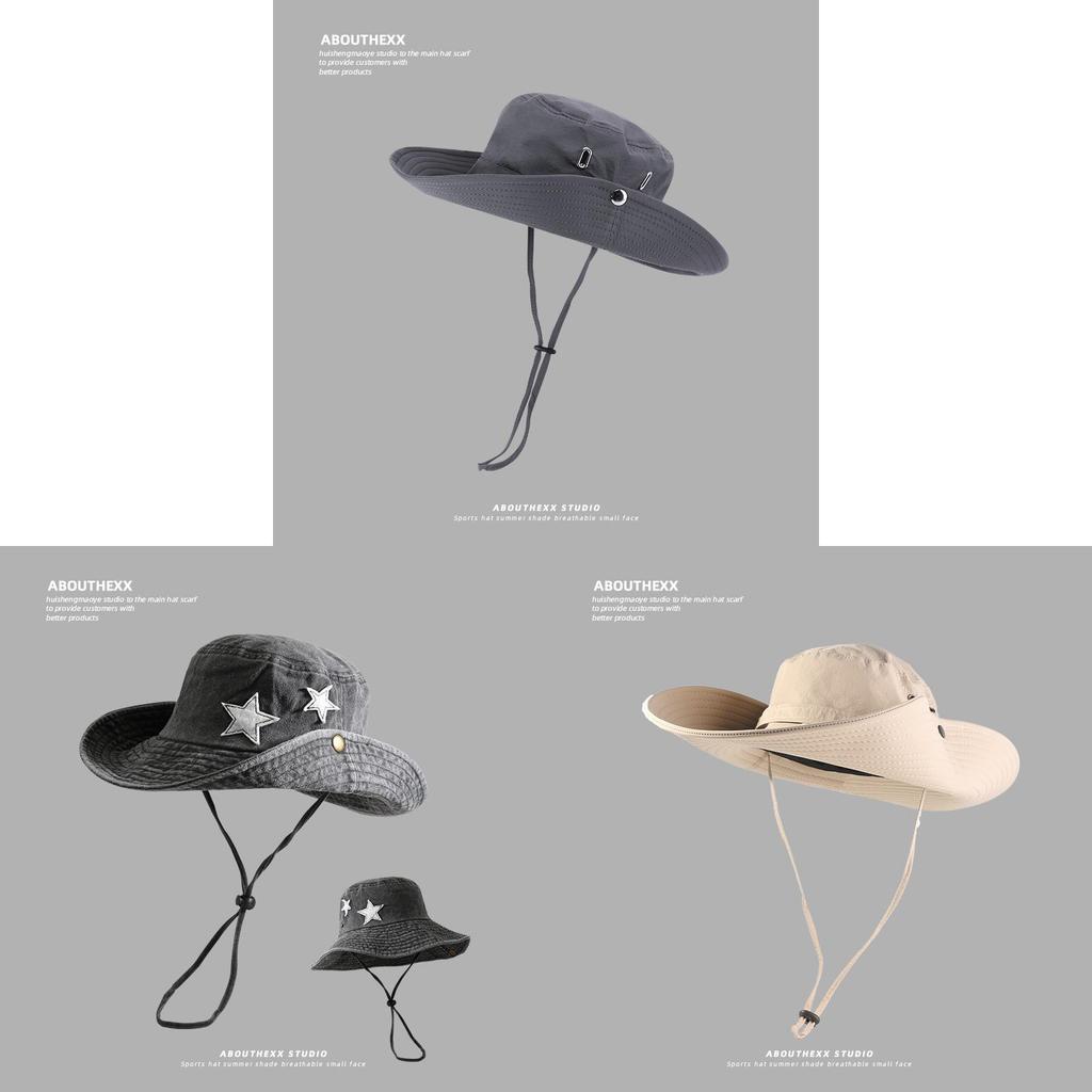 Fisherman Hat Summer Sun Protection Wide Brim Adjustable For Men Women