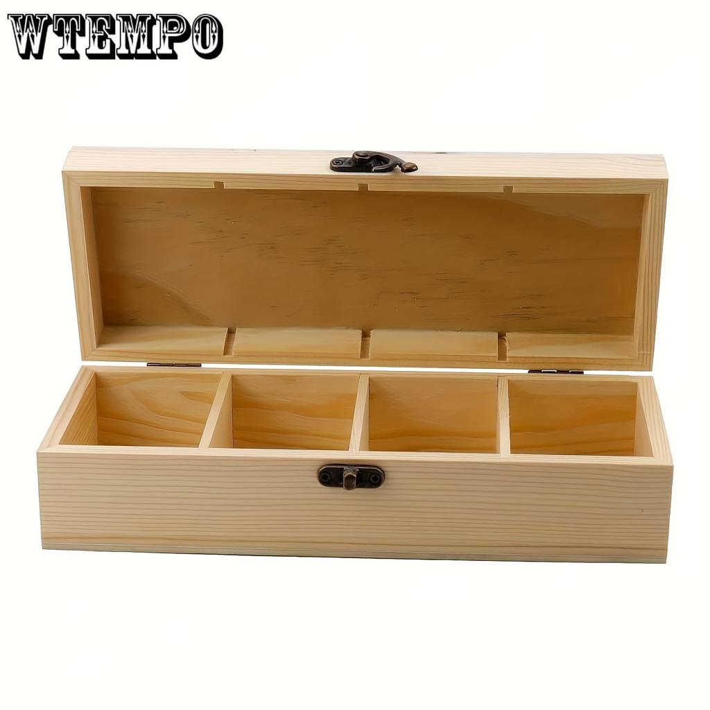 Boîte de rangement en bois non peinte à faire soi-même avec couvercle à charnière - Organisateur polyvalent pour l'art, l'artisanat, les souvenirs, les épices, les noix, les bijoux