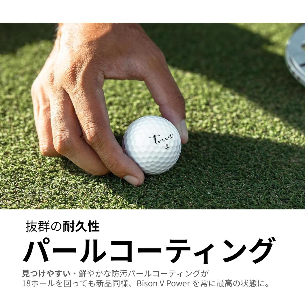 Trust Bison V Power Golf Overwhelming Stop Where You and Comfortable Urethane Official Balls for Head Speeds Up to 47 1 Dozen Pearl Balls Distance,
