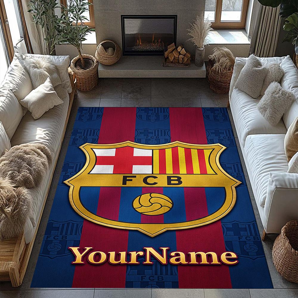 Fc Barcelona Personalized Name Floor Rug Office Rug Suitable for Bedrooms Kitchen Balcony Outdoor Antislip Carpet Anime Office Decor