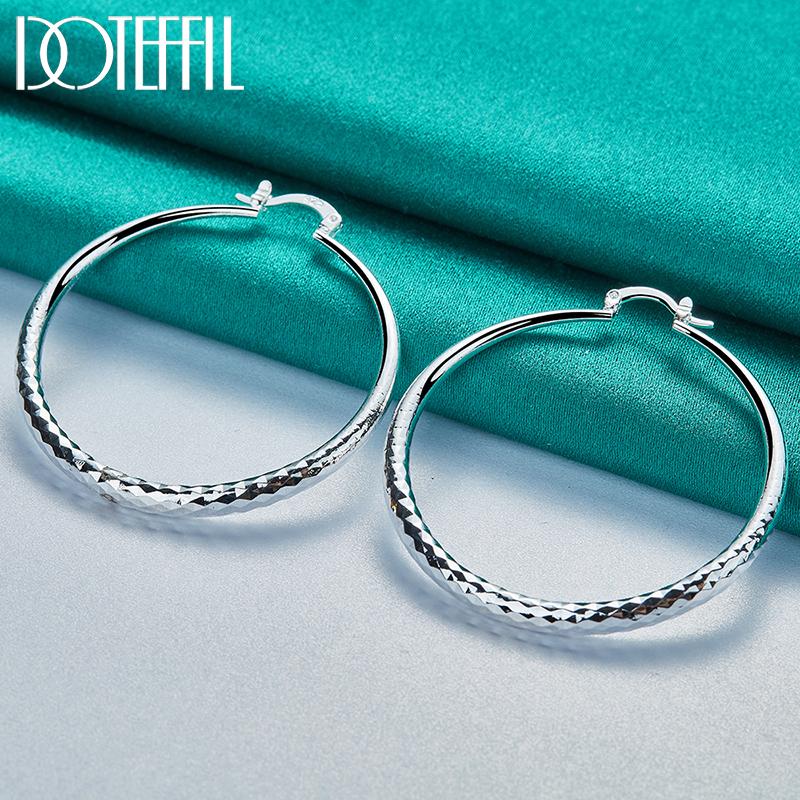 50mm Circled Earrings Gift Silver Color Fashion Jewelry