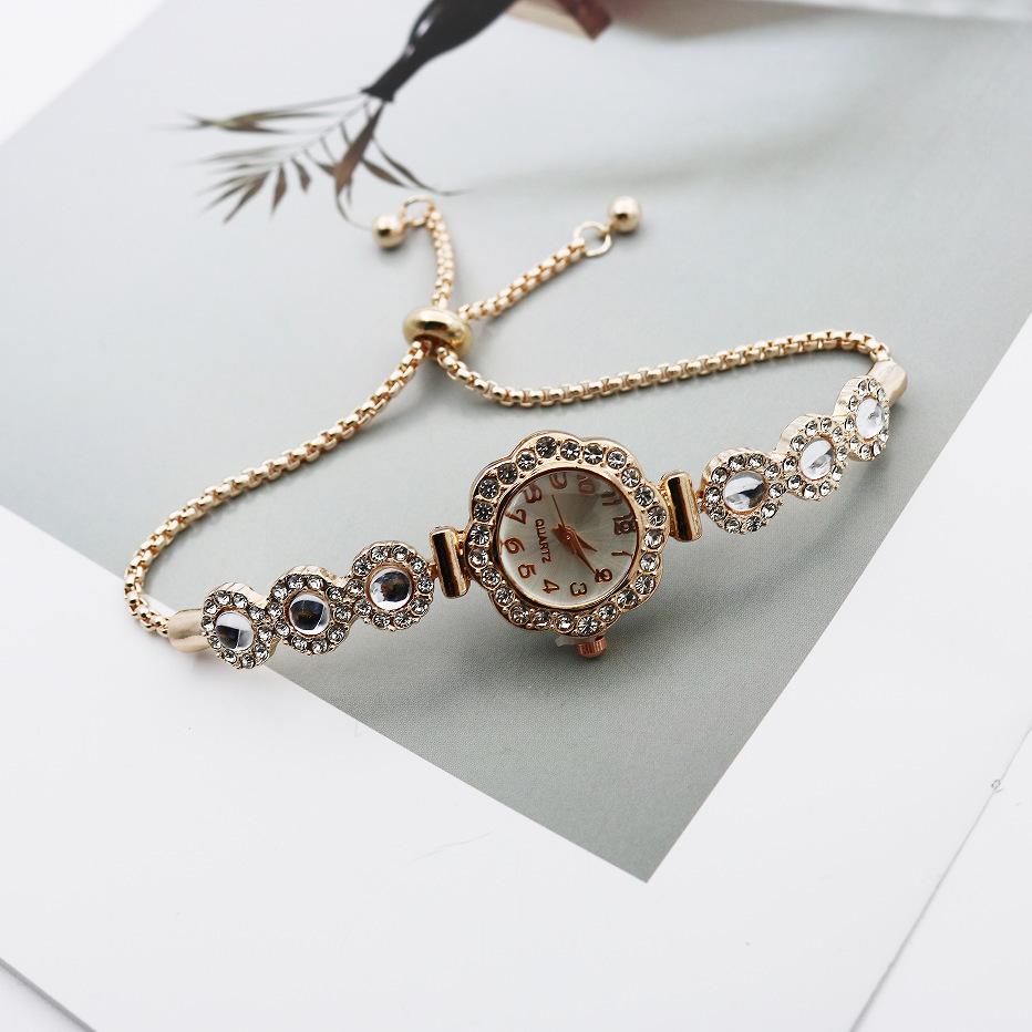 TikTok Colorful Rhinestone Ladies Bracelet Quartz Watch
