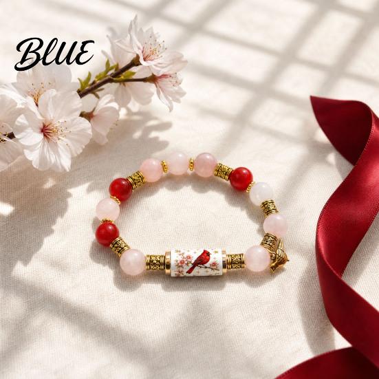 Hummingbird Design Bracelet Blessing Birds with Premium Gift Box Pink