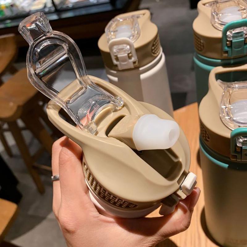TYESO 600/750ML Stainless Steel Thermos Bottle Keeps Cold and Heat Thermal Mug Car Thermal Water Bottles for Valentine's Day