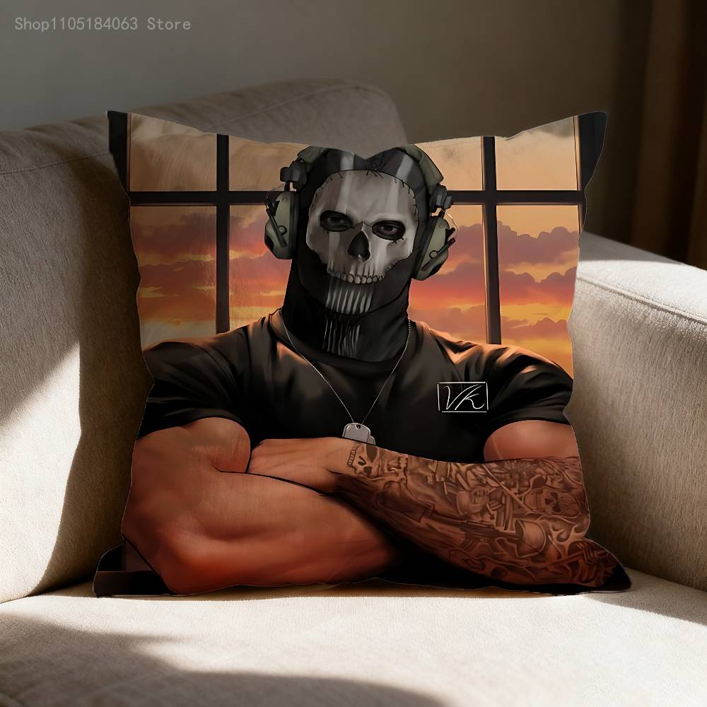 C-Call Of D-Duty Ghost Simon Riley Pillow Case For Sofa Decor Car Office Room Printing Cushion Cover Decorations And Protector