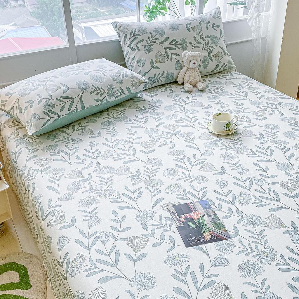 Pure Cotton Three-Piece Bed Sheet Set - Coarse Cloth, Fitted, Suitable for Dorms and Babies