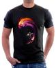 Spaceman Surfing Space NASA black printed cotton t-shirt OZ9760