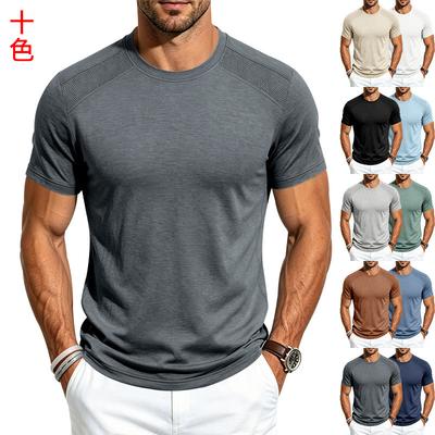 Men Summer Casual Sports Breathable Short Sleeve Crew Neck T Shirt