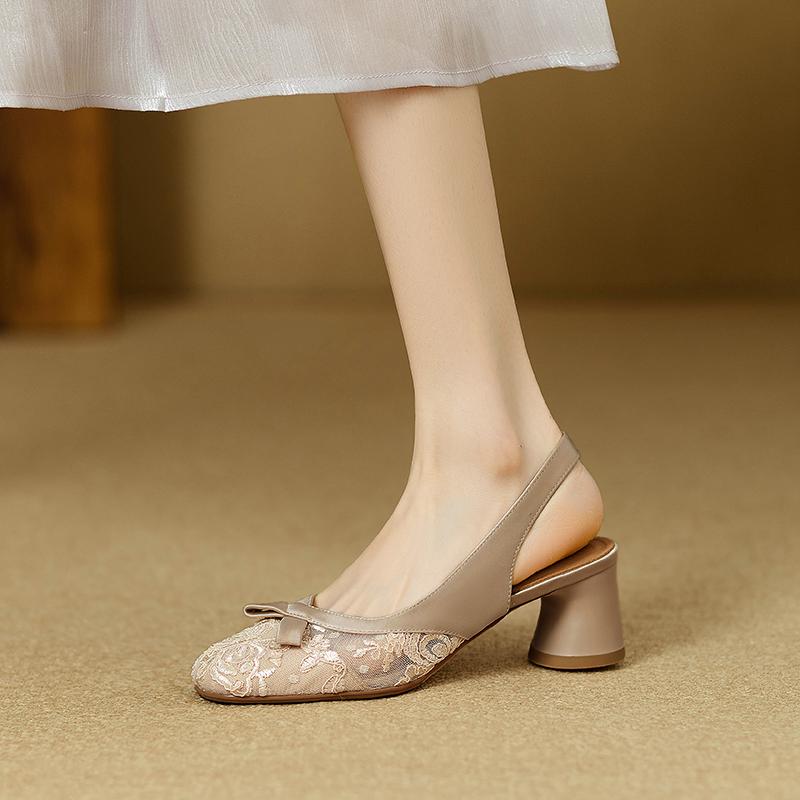 Summer Fashion Hollow Out Women Sandals Casual Slip On Party Dress High Heel Ladies Elegant Singbacks Sandalias Shoes