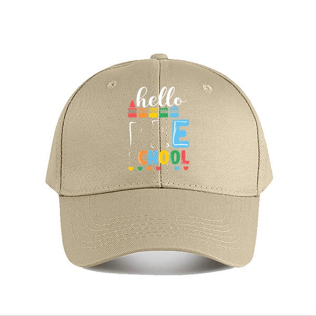 Hello School Crayon Heart Baseball Cap Fashion Unisex Sunhat Womens Outdoor Sports