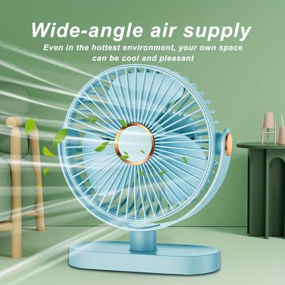 Travel Fan 720° Foldable USB Portable Adjustable Small 5-speed Desktop Fan, Essential for Cruise Travel, Home, Bedroom and Office Desktops