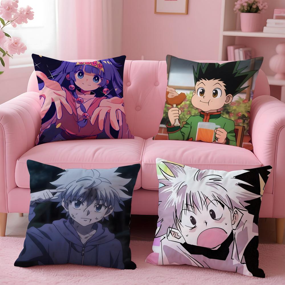 Anime Hunter Hunter Cushion Cover Cushion Cover Set 4Pcs 50X50 45X45 40X40 Pillowcase Decorative Sofa Home Decor