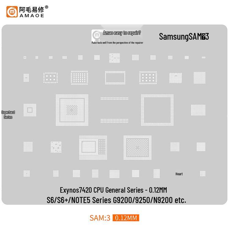

Amao Suitable Solder Paste Stencil for Samsung S20/S21/A70/A90/J720/S10+/Note10 Multi-Purpose Chip