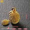 Gold-Plated Copper Fruit Charm Set: Durian, Strawberry, Pineapple, Carrot, Papaya & Pumpkin Pendants for DIY Jewelry
