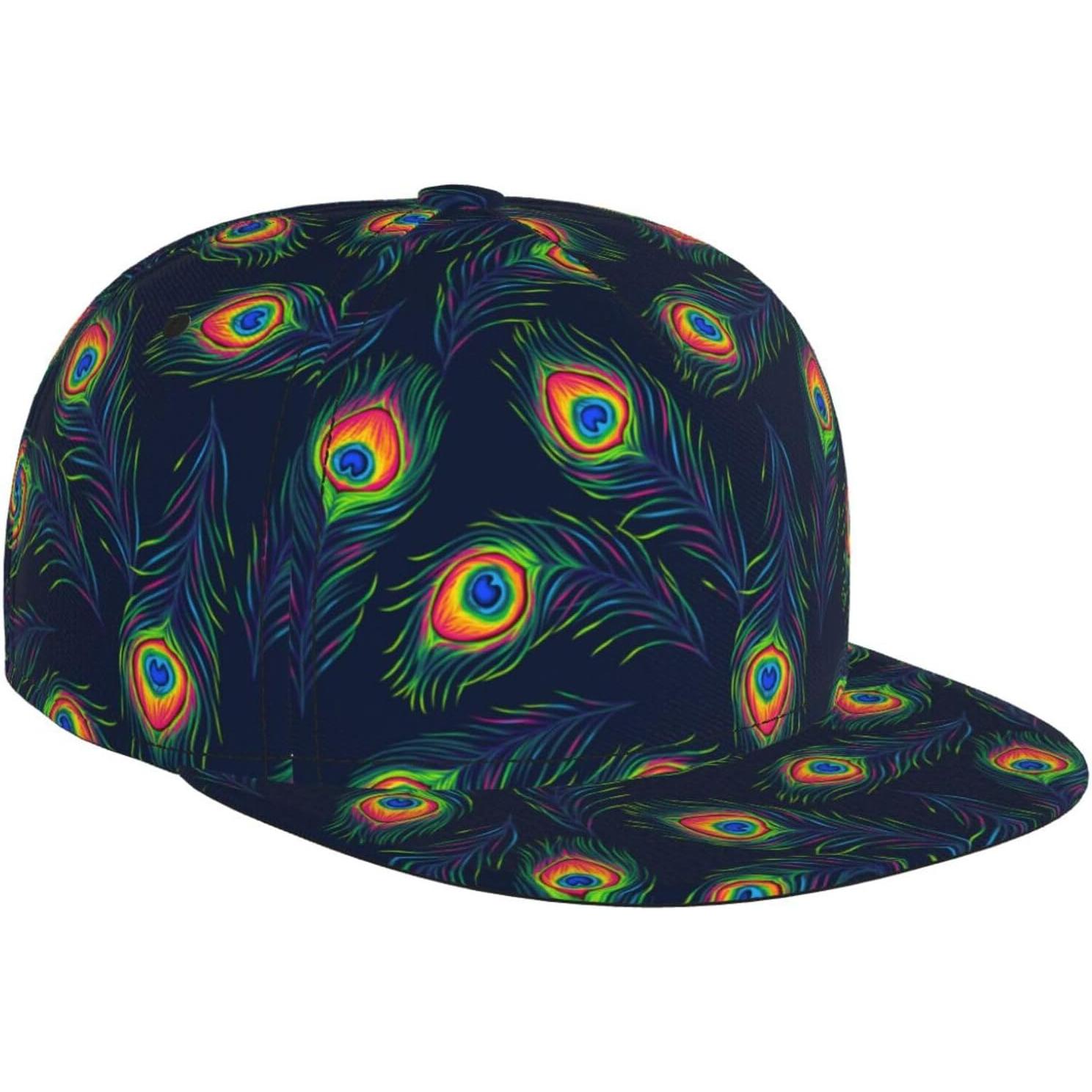 My Extreme Outdoor Activities Men's Peacock Feathers Pattern Baseball Cap For Wo Adjustable Trucker Hat Snapback Sun Dad Cap Lightweight Unisex For Summer Cm