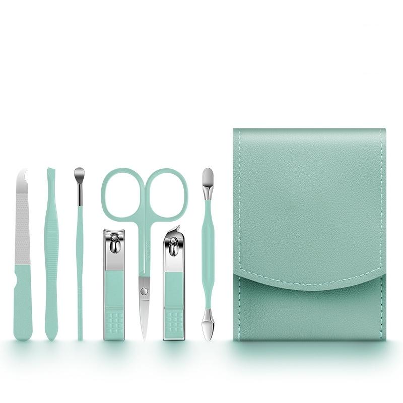 2023 New 7Pcs Portable Luxury Manicure Sets Pedicure Kits Colour Nail Clipper Set Personal Care Tools Eyebrow Scissors