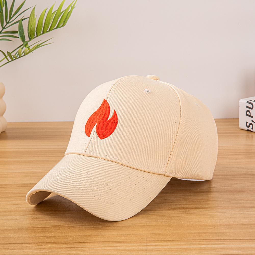 New fashionable dad caps with embroidered fire patterns, baseball caps for women, men, summer, autumn and spring sun hats, adjus