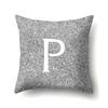 Polyester Pillowcase Home Decoration Gray Bottom Pillowcase 26 English Letter Cushion Cover
