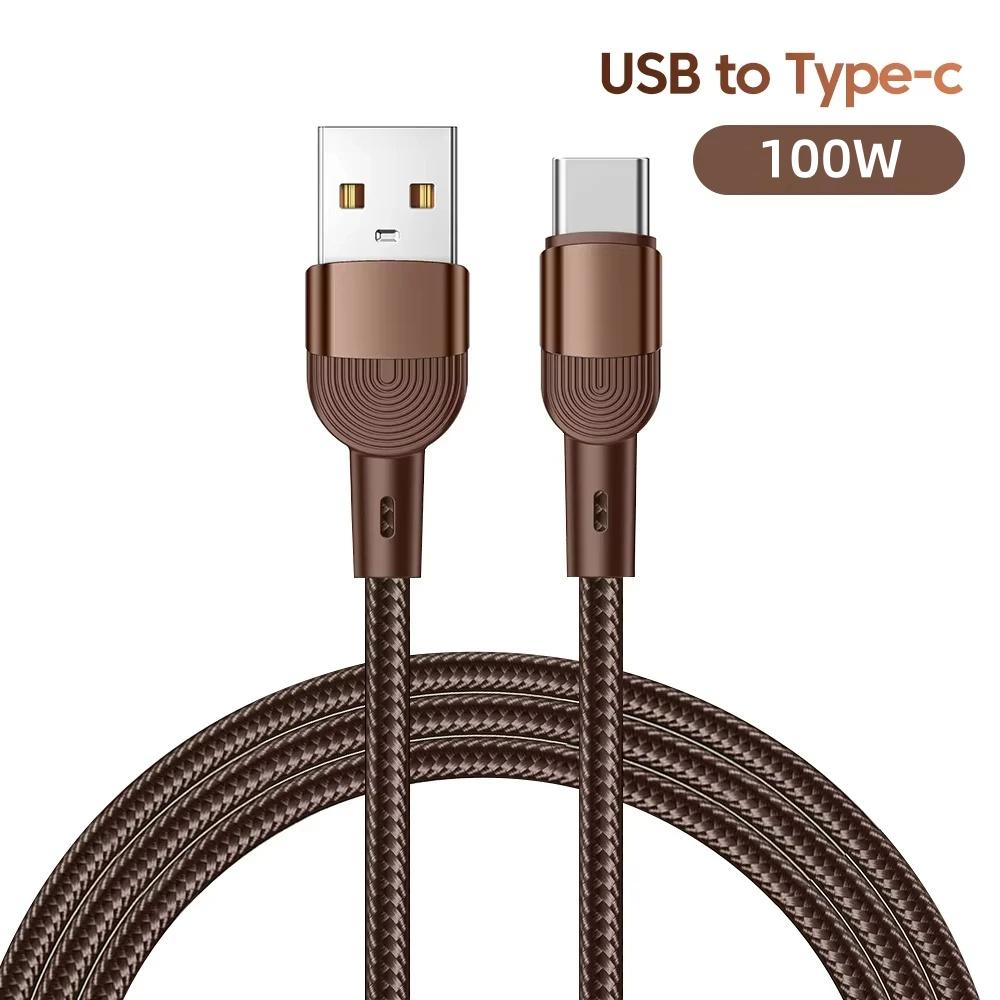 

100W Quick Charge Cord USB Data Cable Type C Super Fast Charge Cable Braided Data Cable For iPhone 15 16 Xiaomi Huawei Samsung