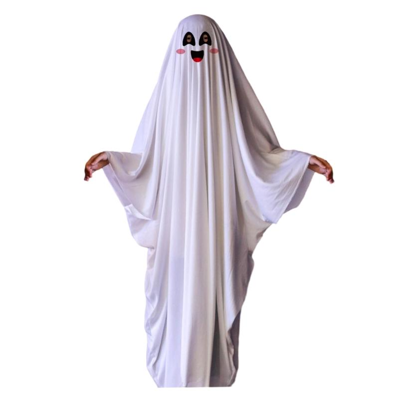 Ghostes Halloween Costumes White Ghostes Cloak Cape Halloween Cloak Cape Hat Ghostes Cosplay Supplies