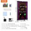 LED Message Writing Board, 24 X 16 Inch Illuminated Erasable Chalkboard, Neon Effect Menu Sign, Drawing Board with 8 Fluorescent Chalk Markers and