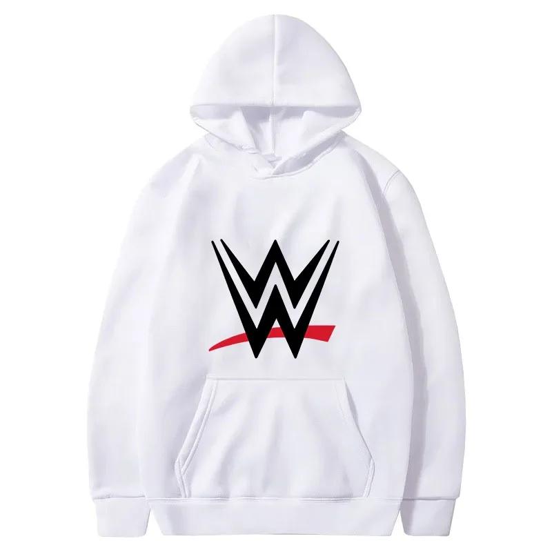 WWE Print Loose Hoodies Men's Fashion Pullovers Women's Casual Hooded Sweatshirts Long Sleeve Streetwear Menswear