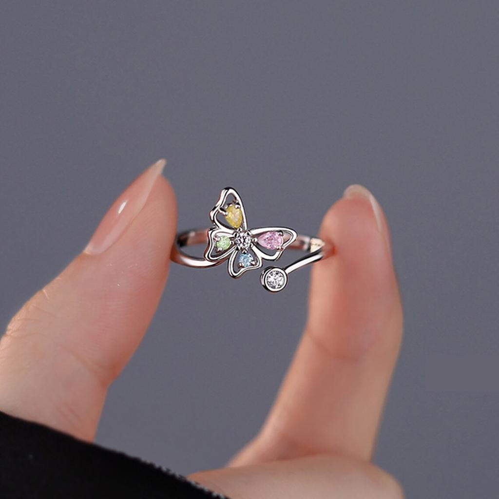 Rosa romantische Blumenringe für Frauen, glänzender Zirkon, Kirschblütenzweig, Muschel-Fingerring, Hochzeit, Weihnachten, ästhetischer Schmuck