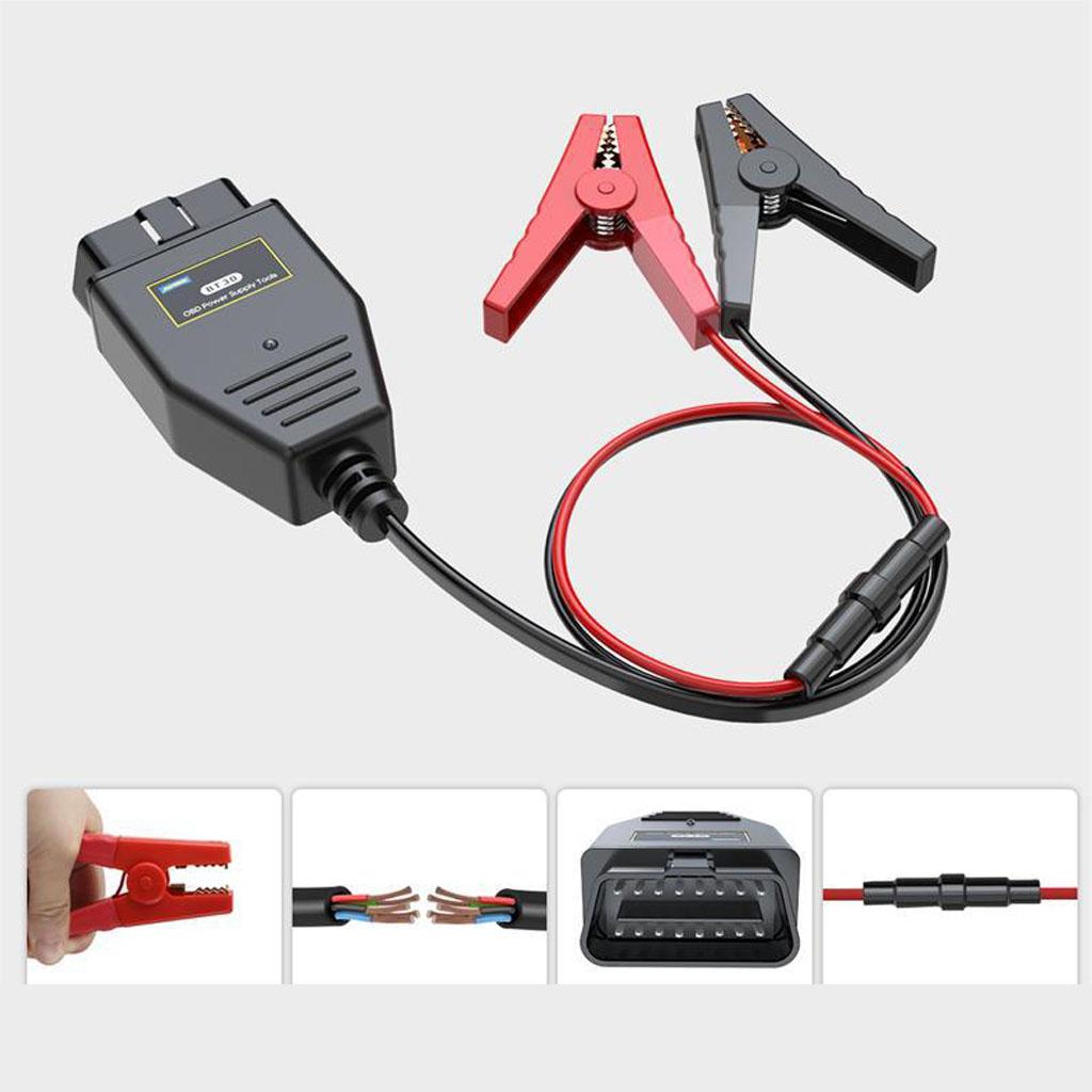 Car OBD Battery Replacement Constant Tool with Live Wire Battery Clip Connection Line Auto Power Emergency Line BT-30