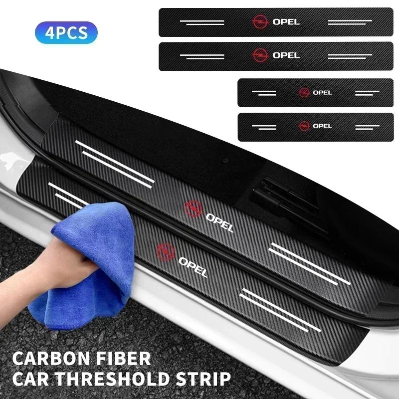 Car Door Sill Pedal Trim Carbon Fiber Sticker Auto Styling For Opel insignia Astra J Antara vectra Vivaro corsa c d zafira b JG4
