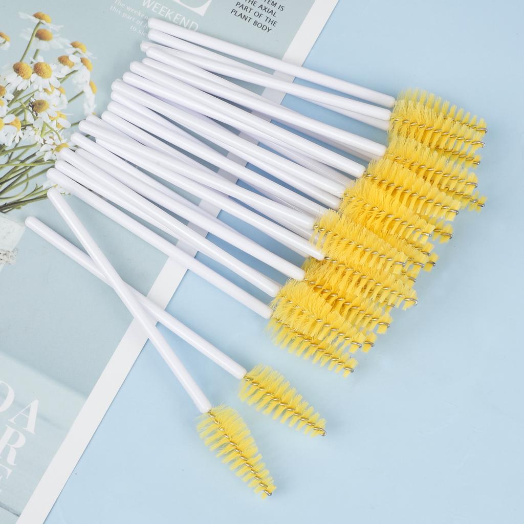 50 Pcs Disposable Nylon Mascara Wand Applicator Eyelash Brushes For Grafting Lashes Extension Women Makeup Brush Tools