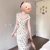 Petite Polka Dot White Summer Dress 2026: Waist-Cinched, Hip-Hugging, Long Dress with High-End Style and Elegance