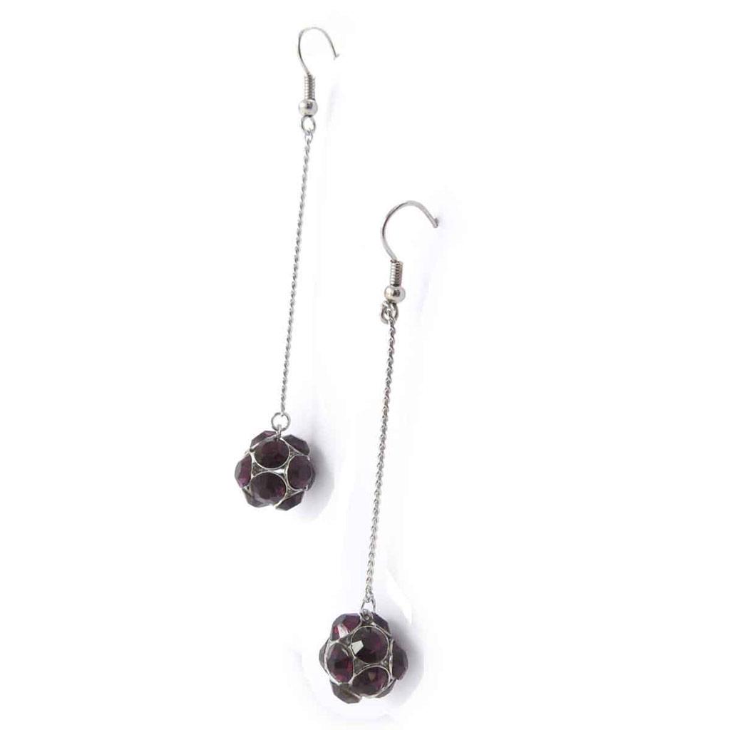 Les Trésors De Lily [J8657] - Designer Earrings 'Sissi' Purple