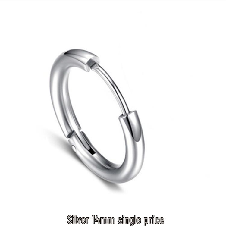 Trendy Unisex Hoops: Simple Titanium Steel Earrings