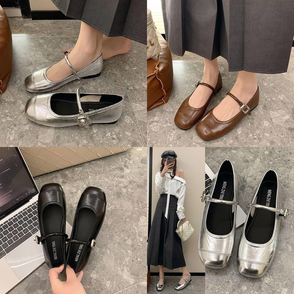 Mary Jane Flat Shoes For Women Summer Pu Soft Sole Comfortable Casual Footwear
