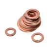 110pcs 1/4"-5/8" Engine Oil Drain Copper Ring Gaskets Flat Washer Set Seal Assortment Kit with Box