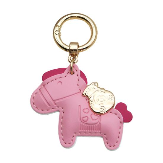 Horse Keychain Imitation Leather Cartoon Design Year of Horse Key Chain Bags Phones Cars Versatile Accessories