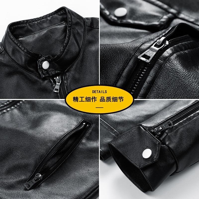 New leather jacket, men's leather jacket, casual jacket for trendy, slim-fit, handsome youth for autumn and winter