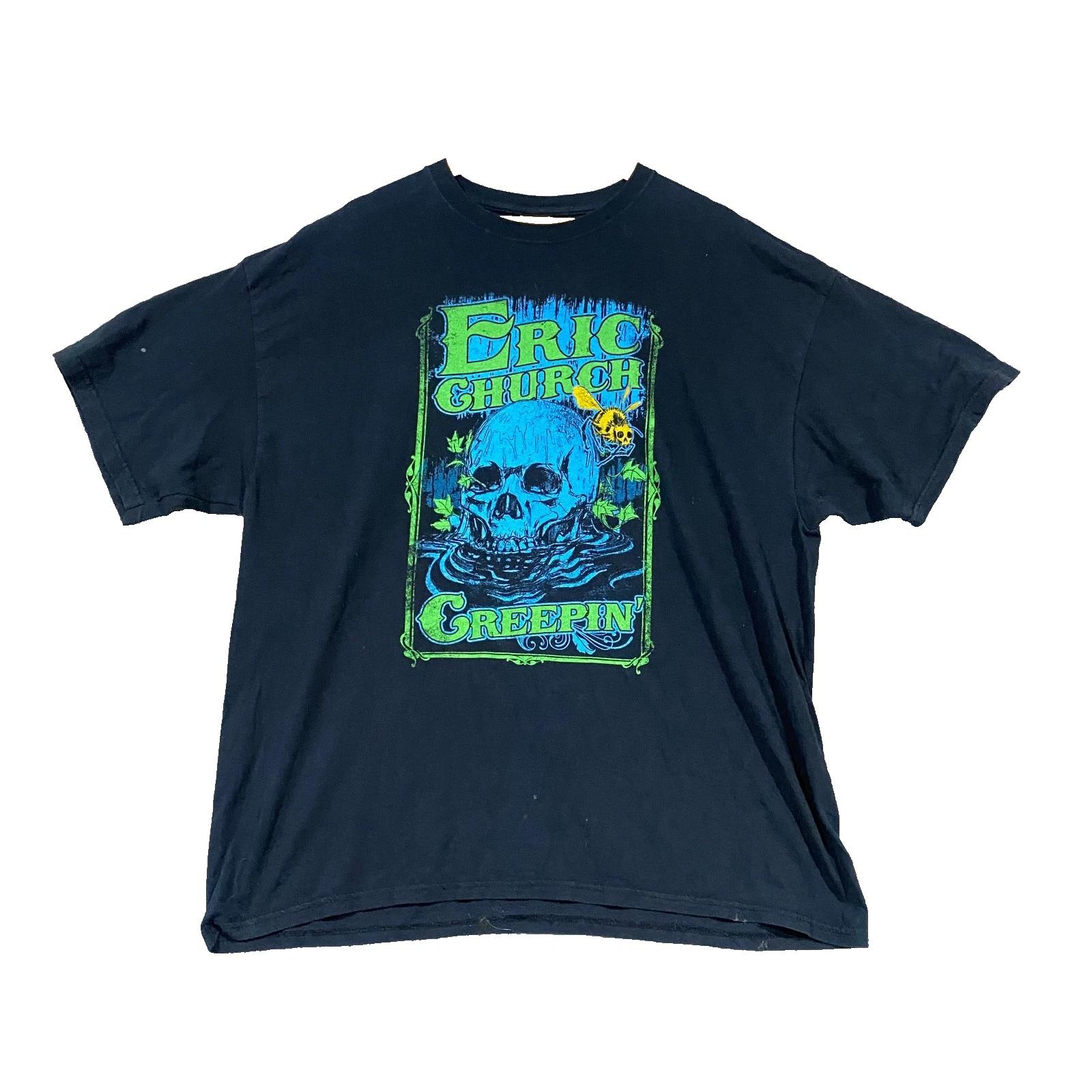 

Eric Church T Shirt Mens 2XL Creepin Country Music Tour Grapic 2011 Band Tee S